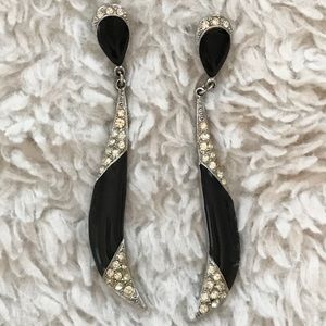 Crystal & Black Hanging Earrings
